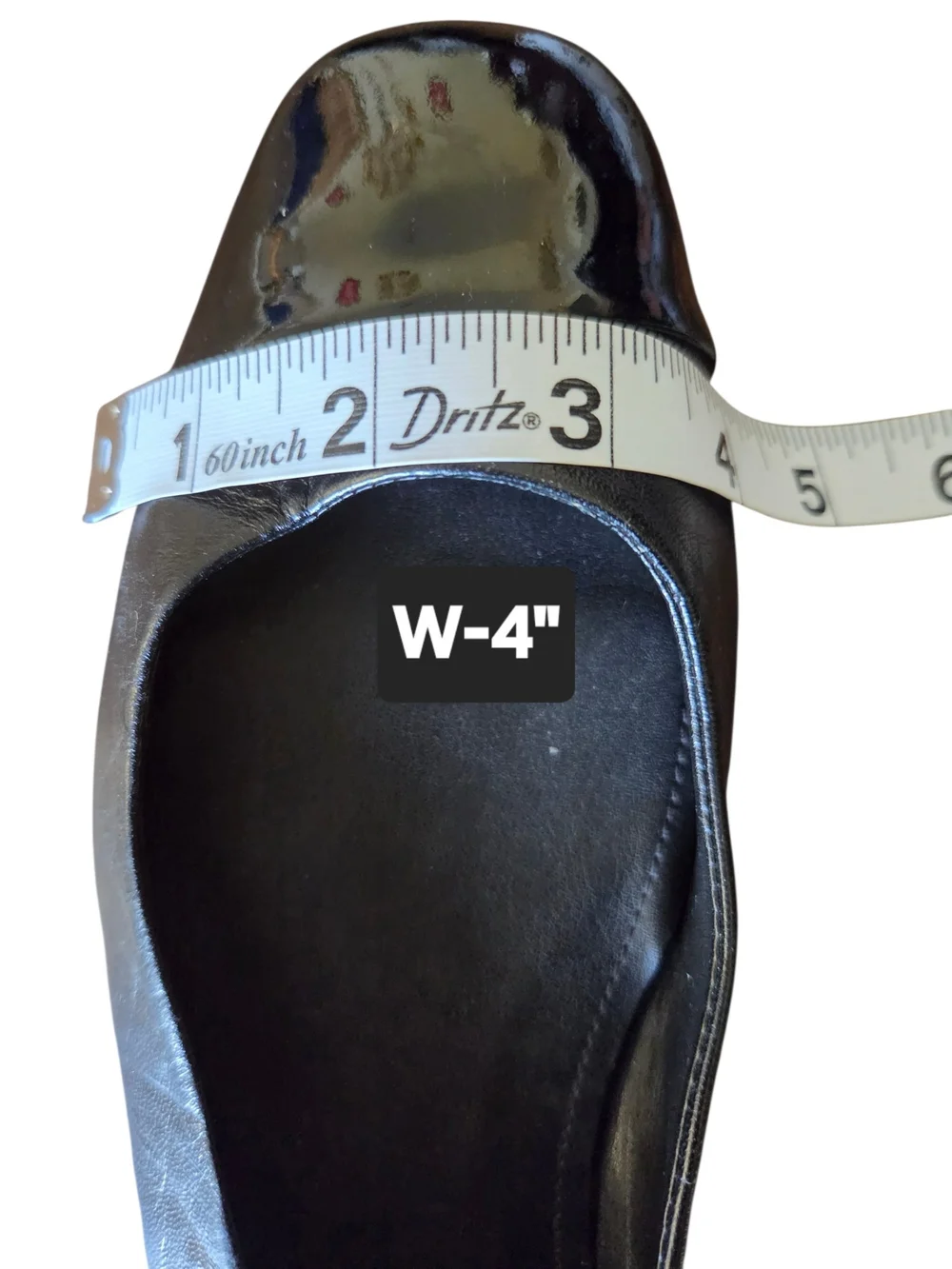 Saks Fifth Avenue Black Leather Flats with Patent Black Cap Toe